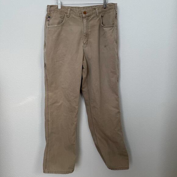 Men’s Carhartt Cat 2 Flame Resistant Tan Khaki Work Pant‎ 36x32 FRB159-GKH - Picture 1 of 8